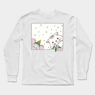 Cat and Mouse at Christmas Long Sleeve T-Shirt